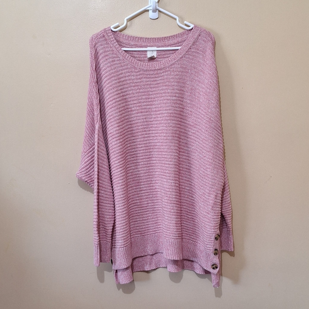 Joie Oversized Drop Shoulder Cotton Poly Blend Sweater